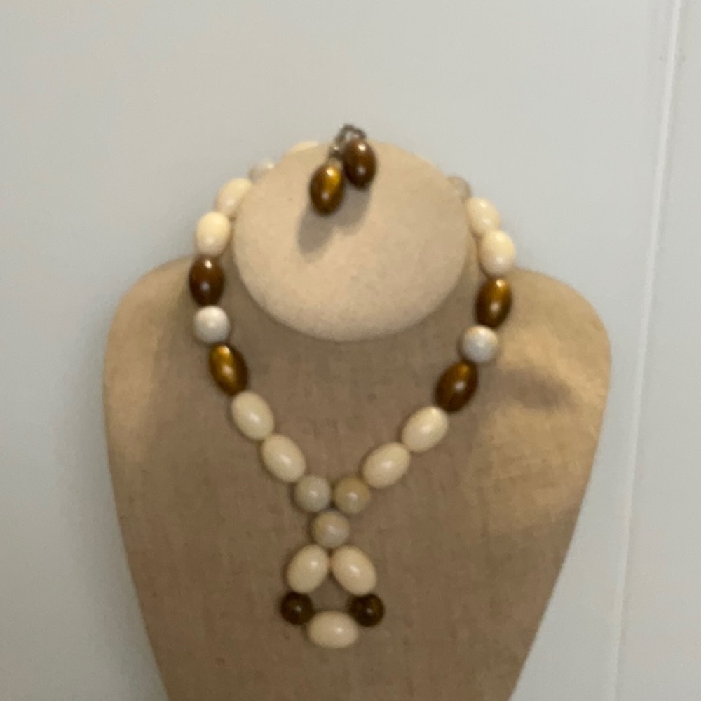 Beaded Choker Necklace/Earrings Set